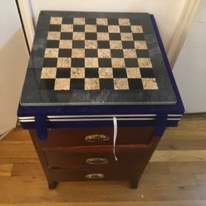 Chess marble with velvet case 25 lbs